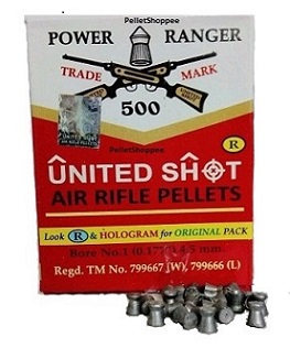 united shot power ranger flat head-0.177 cal/4.5mm-airgun pellets
