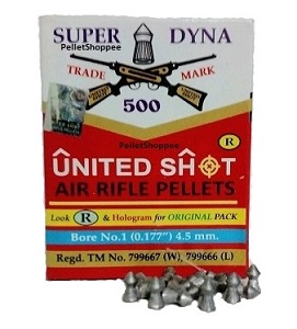 united shot super dyna pointed-0.177 cal/4.5mm-airgun pellets
